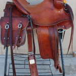 Rancher,-all-dark-leather,-cheyenne-roll,-floral-conchos,-matching-removeable-saddlebags,-3in-back-cinch,-latigo-horn-wrap,-ring-on-front-string